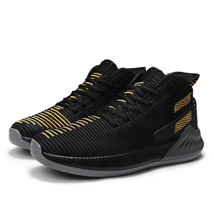 China Maker High Quality Custom Logo New Fashion Styles Knitted Sneaker Men Basketball Ball Shoes